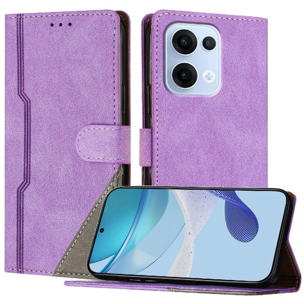 Photos - Case   for Oppo Reno 13 5g Handy Stand Pu Leather Magnetic Closure Wallet Card Slots Cover(Purple)
