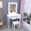 Living And Home Vanity Dressing Table with LED Lights Mirror White 3