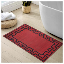 (40cm x 60cm ( 1 ft 4" x 2 ft)- Small Door/Bath Mat, Red Black ) Non Slip Modern Rugs Area Carpet Runner Door Mats