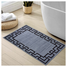 (40cm x 60cm ( 1 ft 4" x 2 ft)- Small Door/Bath Mat, Grey Black) Non Slip Modern Rugs Area Carpet Runner Door Mats