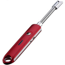 (As show, One size) Electric Arc Lighter Long Rechargeable Flameless Windproof Plasma USB Lighters 360Rotation Flexible Elbow Portable Lighter with LED Battery Display Sa