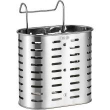 (As show, One size) Kitchen Utensils Drying out Rack Chopsticks Holder, Stainless Steel Tableware Storage Organizer Stand with Hooks 2 Divided Compartments Flatware Caddy