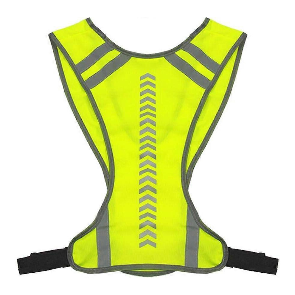 (As Show, One Size) High Visibility Vest Reflective Yellow Running Vests With Armbands For Safety Of Kids, Women, Men, Children, Adjustable Gear, For 4909775496086