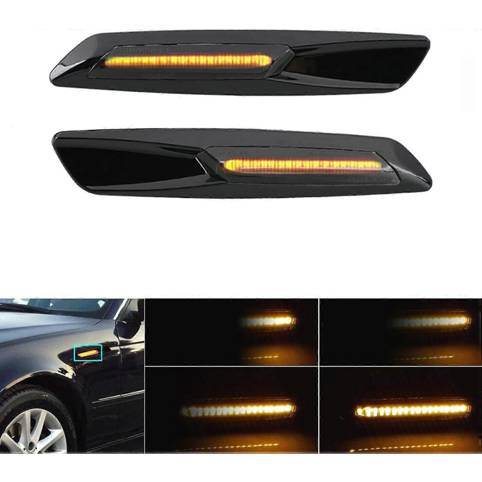 (As Show, One Size) Side Indicator, 2Pcs Dynamic Led Side Marker Super Bright Canbus Error Free Sequential Repeater Lights Compatible Wit Amber/Yellow 4909775497687