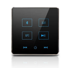 (As show, One size) Home Theater Bluetooth Wall Amplifier Touch Screen Music Panel Home Background Audio System Support USB TF Card(Black)