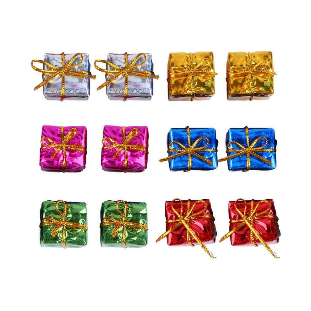 Set of 24 decorative mini gift boxes for Christmas trees, hanging aluminium foil ornaments (random colours)-image-OPC-PH6TYG5-NEW