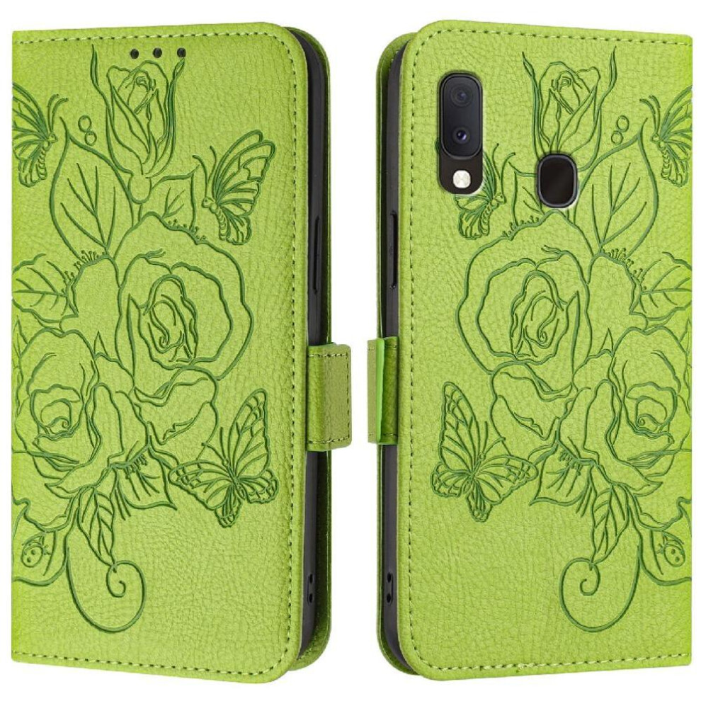 (Green) Case For Samsung Galaxy A20e Pu Leather With Credit Card Slot Magnetic Wallet Green 764563496020