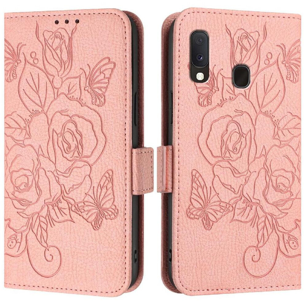(Pink) Case For Samsung Galaxy A20e Pu Leather With Credit Card Slot Magnetic Wallet Pink 764563495993