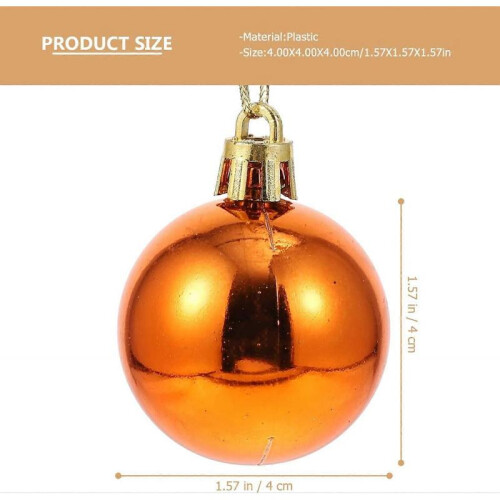 Orange plastic Christmas tree decorations, 4 cm - 48 Christmas pendants 1