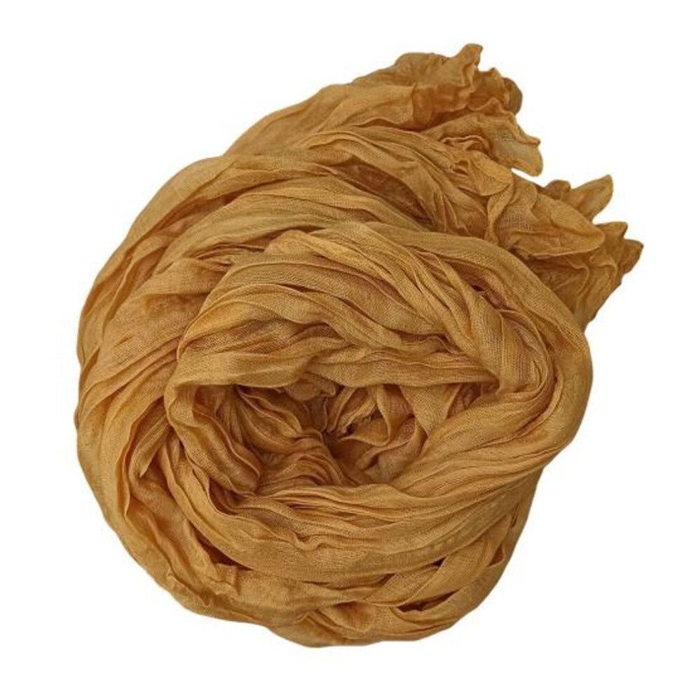 (yellow, 180cm) Autumn Winter Solid Color Pleated Long Scarf Warm Soft Vintage Inspired Scarf