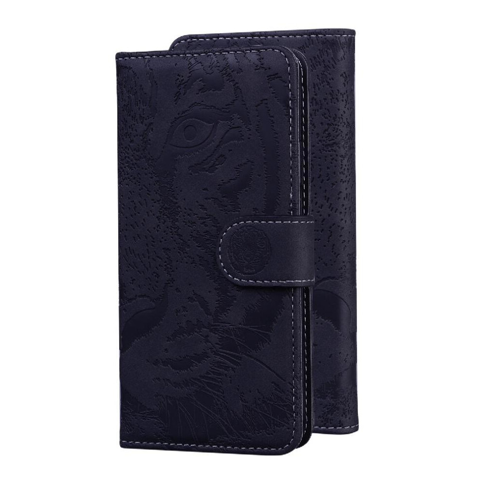 (Black) Flip Case For Oppo Reno 13 Pro 5G Embossed Cute Tiger Leather Wallet Kickstand Protective Black 764563496754