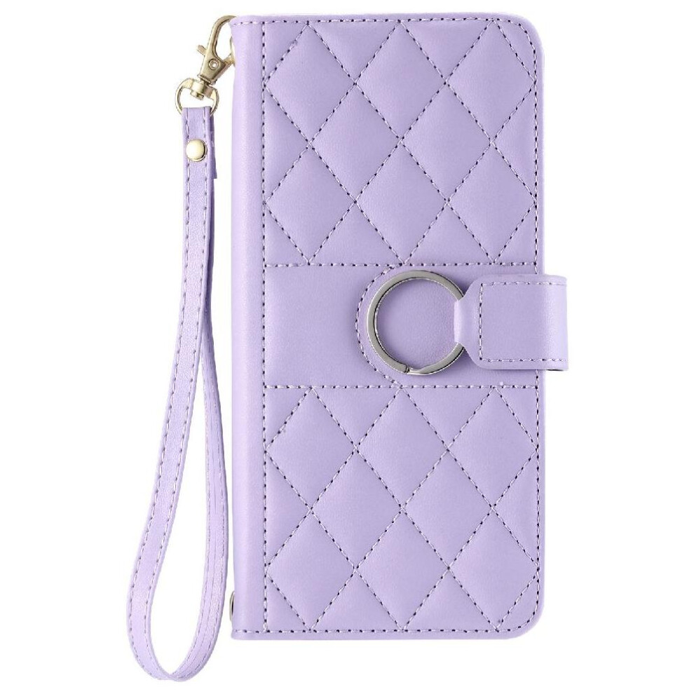 Photos - Case  Flip  for Sony Xperia 10 Ii Magnetic Card Slots Holder Pu Leather Protective Wrist Strap(Purple)