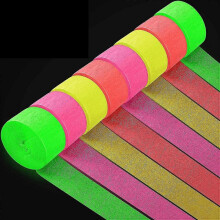 8 Rolls 1312.3 Ft Totally Crepe Paper Streamers Glow Party Crepe Paper Streamer Roll Fluorescent Neon Crepe Pa