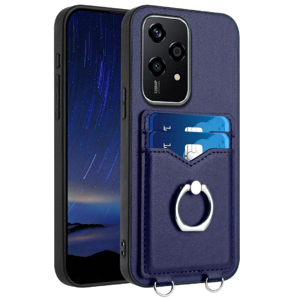 Photos - Case  Compatible with Honor 200 Lite 5g  Accurate Incision Kickstand Function High Quality Unique(Blue)