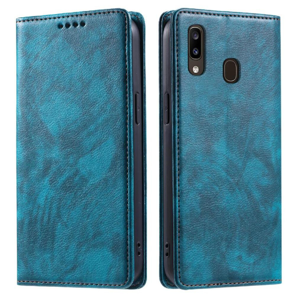 Photos - Case  Flip  for Samsung Galaxy A20e Protective Pu Leather Card Slots Holder Magnetic Slim Wallet(Green)
