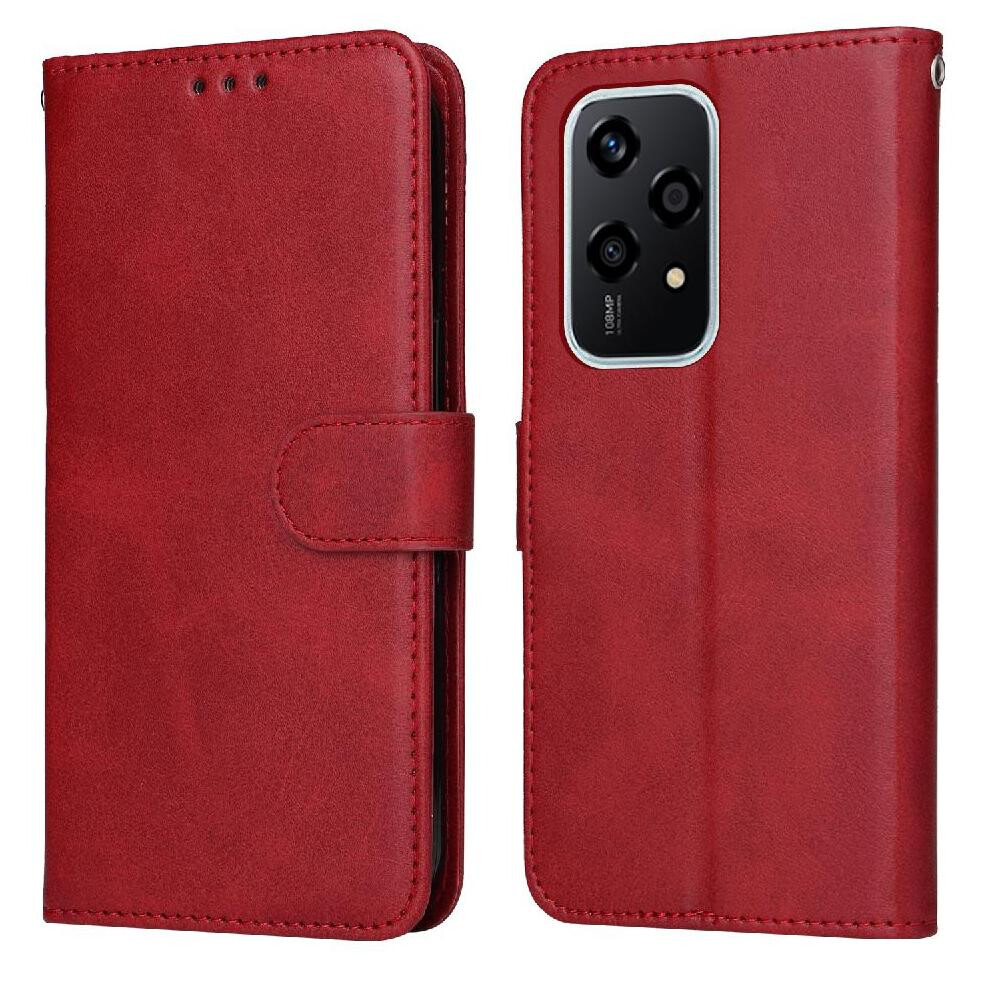 Gangxun (Red) Flip Case For Honor 200 Lite 5G Precise Cutouts Flip Cover Magnetic Closure Card Slots Red