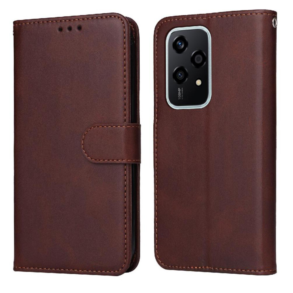 (Brown) Flip Case For Honor 200 Lite 5G Precise Cutouts Flip Cover Magnetic Closure Card Slots Brown 764563499601