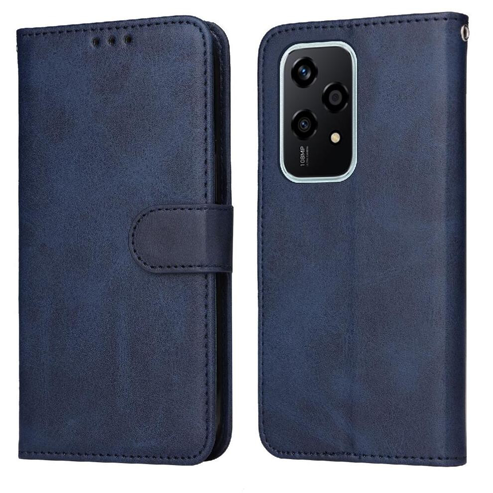 (Blue) Flip Case For Honor 200 Lite 5G Precise Cutouts Flip Cover Magnetic Closure Card Slots Blue 764563499649