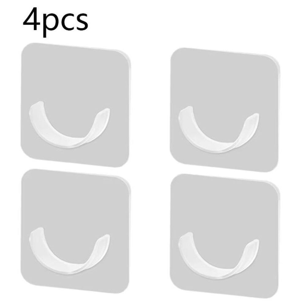 (transparent, 4pcs-L) 2-10pcs Punch-free Telescopic Rod Bracket Adhesive Shower Curtain Rod Holder No Drilling Shower Rod Tension Holder Strong Hook