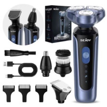 Sejoy Electric Razor for Men Foil Shaver with 3-Blade Edge Shaving Area, 7500 RPM High Speed Motor Digital Power Display Mens El