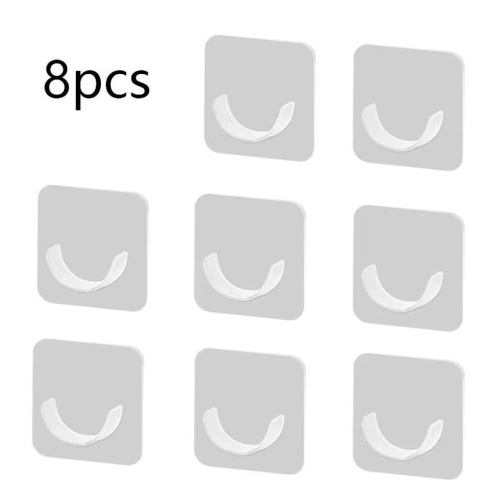 (transparent, 8pcs-L) 2-10pcs Punch-free Telescopic Rod Bracket Adhesive Shower Curtain Rod Holder No Drilling Shower Rod Tension Holder Strong Hook