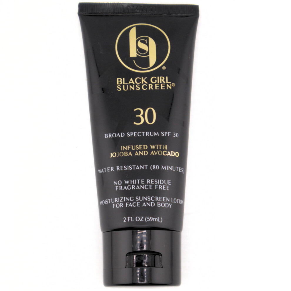 BLACK GIRL SUNSCREEN - Face & Body Moisturizing Sunscreen Lotion SPF 30  No White-Residue for Melanin Rich Skin (2 Fl. Oz.)