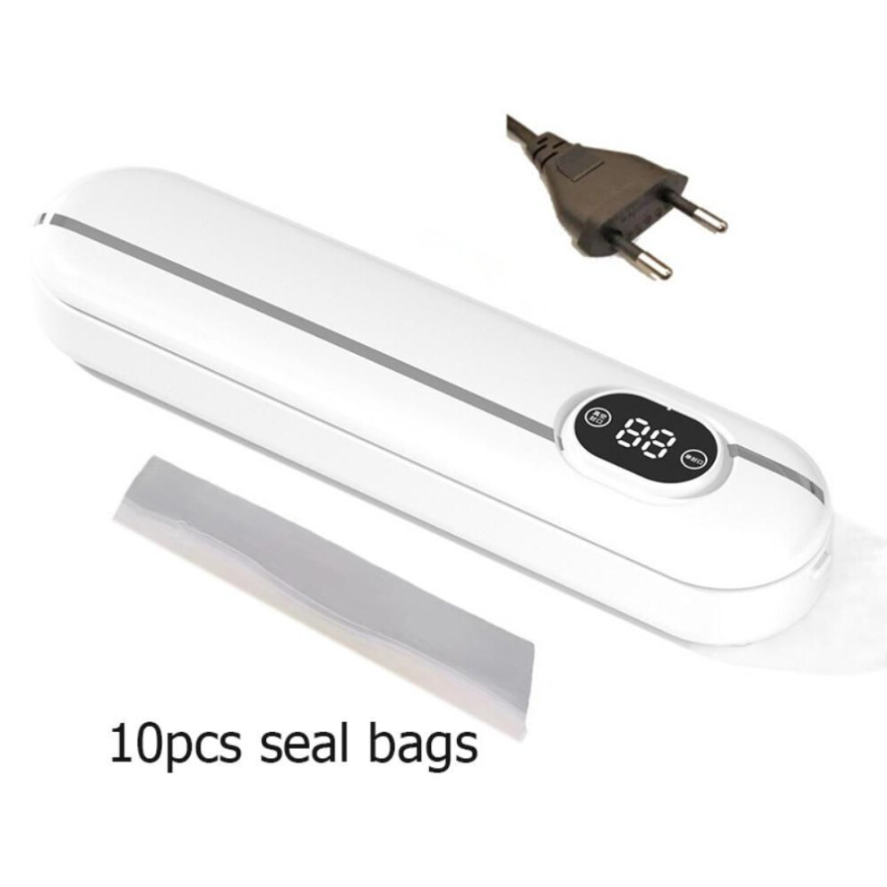 (White-EU) EU/US/UK Electric Vacuum Sealer Household Vacuum Seal Bags Food Packaging Machine  For Dry/Wet Food