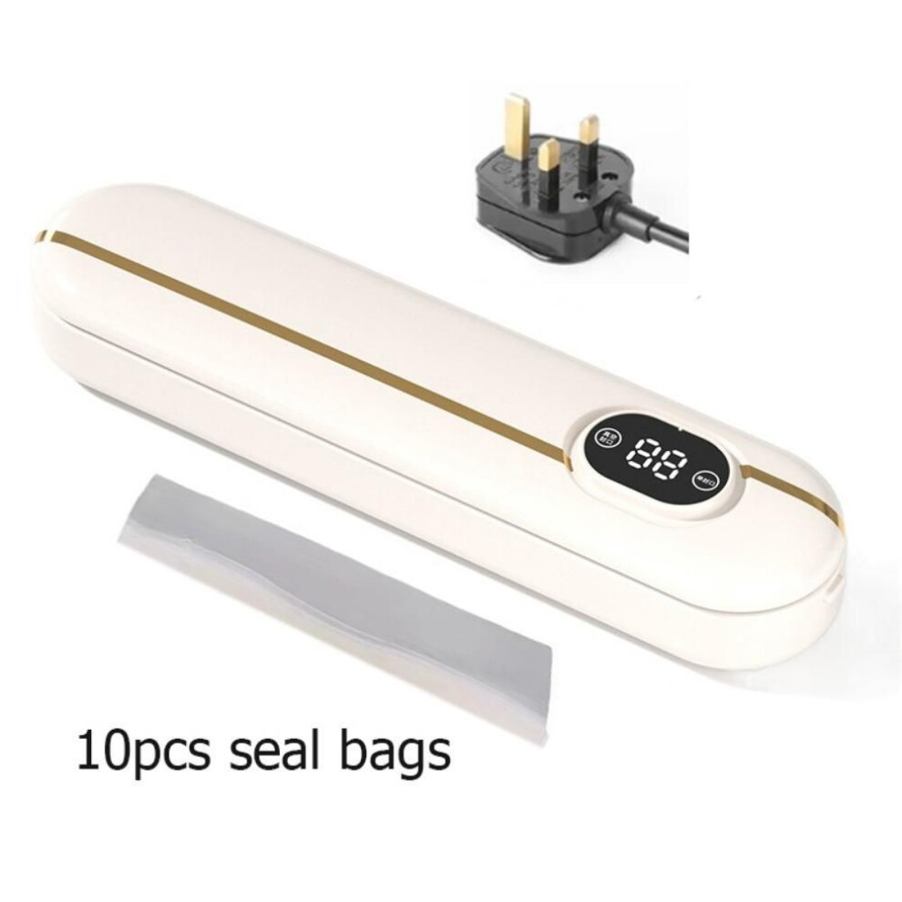 (Gold-UK) EU/US/UK Electric Vacuum Sealer Household Vacuum Seal Bags Food Packaging Machine  For Dry/Wet Food