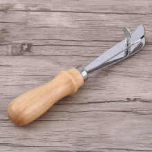 (As show, One size) Leather Edge Skiving Tool, Adjustable Leather Edger Creaser with Wooden Handle Professional Edge Press Skiving Working Tool for DIY Leather Craft