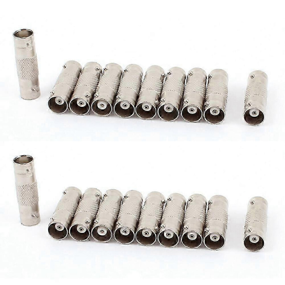(As Show, One Size) 20Pcs Bnc Female Cctv Rg59 Coaxial Cable Connector Adapter Silver 4909775696080