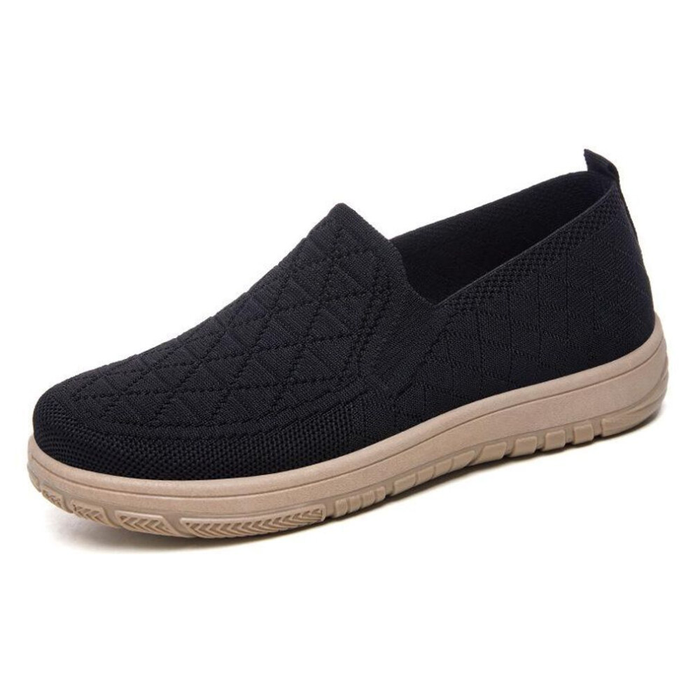 (black, 40) Women's New Spring Slip-On Old Beijing Cloth Shoes: Shallow-Mouth Flats with Soft Soles for Comfort and Versatility