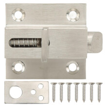 (As show, One size) Marine Door Security Slide Latch Lock 316 Stainless Steel Polished for Yacht Ship Cabinet