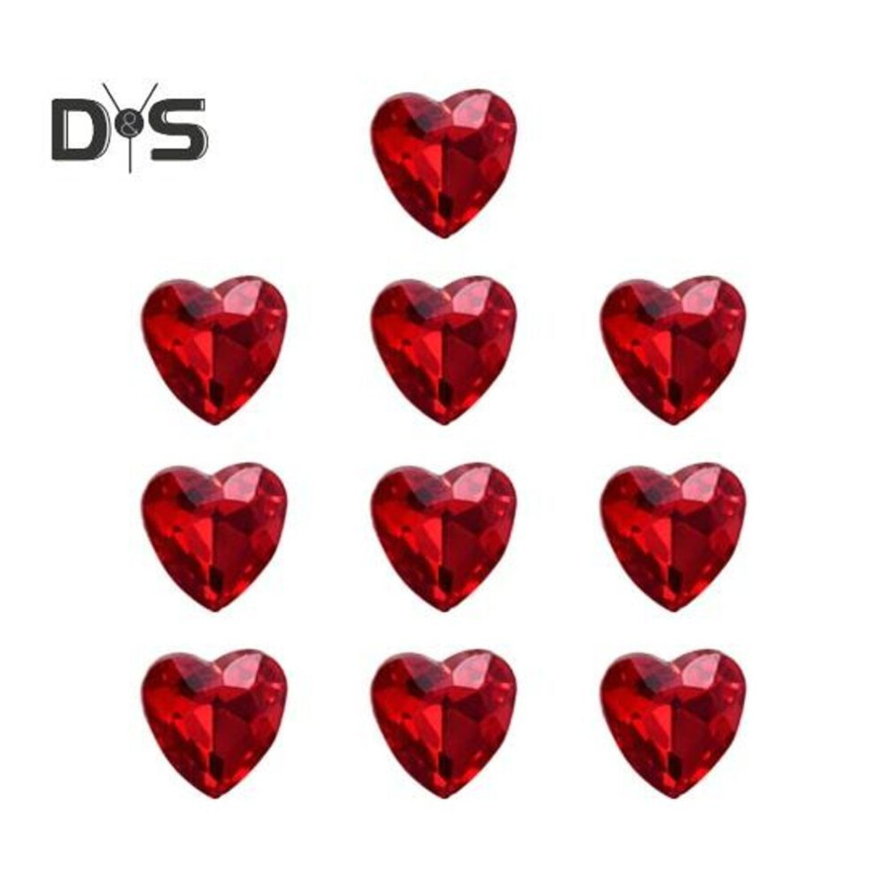 (as the picture, A) 10 Pcs Nail Rhinestones Artificial Crystal Nail Gemstones Red Mini Manicure Nail Art Rhinestones for DIY Crafts Jewelry Making