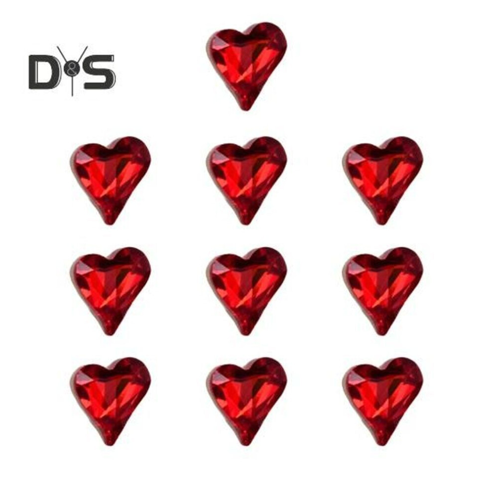 (as the picture, B) 10 Pcs Nail Rhinestones Artificial Crystal Nail Gemstones Red Mini Manicure Nail Art Rhinestones for DIY Crafts Jewelry Making