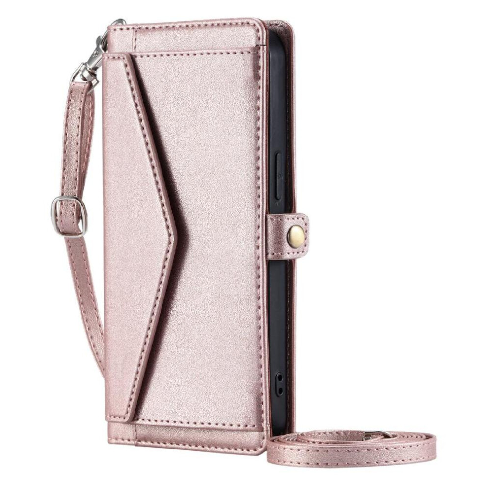 (Pink) Wallet Crossbody Case For Sony Xperia 10 Iii Lite Rfid Blocking Zipper Bills Slot Card Holder Pink 764563501854