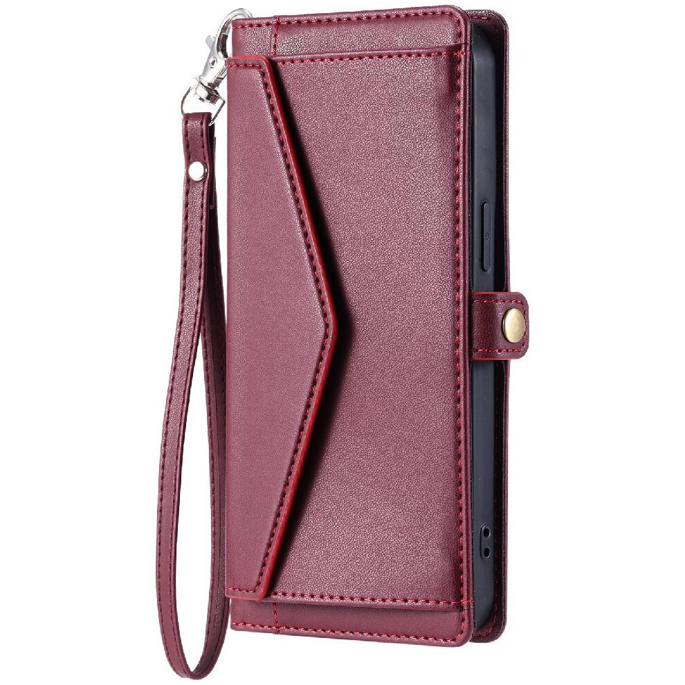 (Red) Wallet Crossbody Case For Sony Xperia 10 Iii Lite Rfid Blocking Zipper Bills Slot Card Holder Red 764563501861
