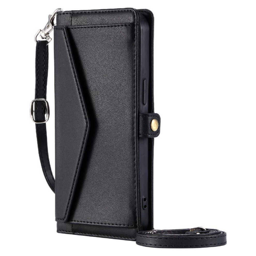 (Black) Wallet Crossbody Case For Sony Xperia 10 Iii Lite Rfid Blocking Zipper Bills Slot Card Holder Black 764563501885