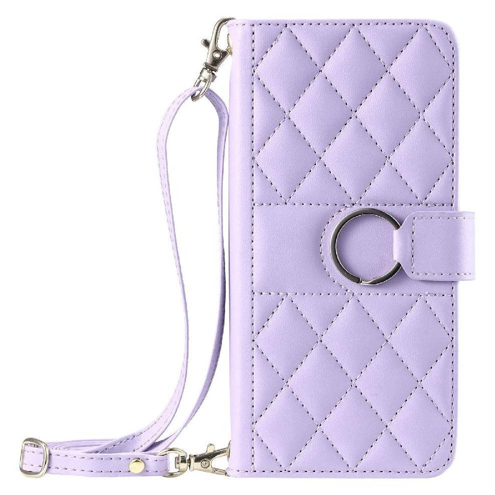 Photos - Case  Flip  for Samsung Galaxy A20e Wallet Long Strap Pu Leather Magnetic Card Slots Holder Kickstand(Purple)