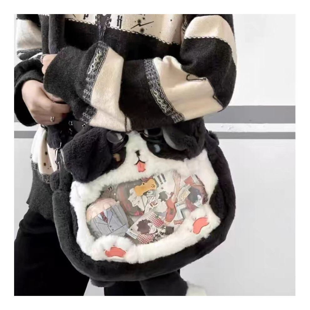 Collie Border Plush Itabag Shoulder Bag Animal Cartoon Strap Shoulder Adjustable