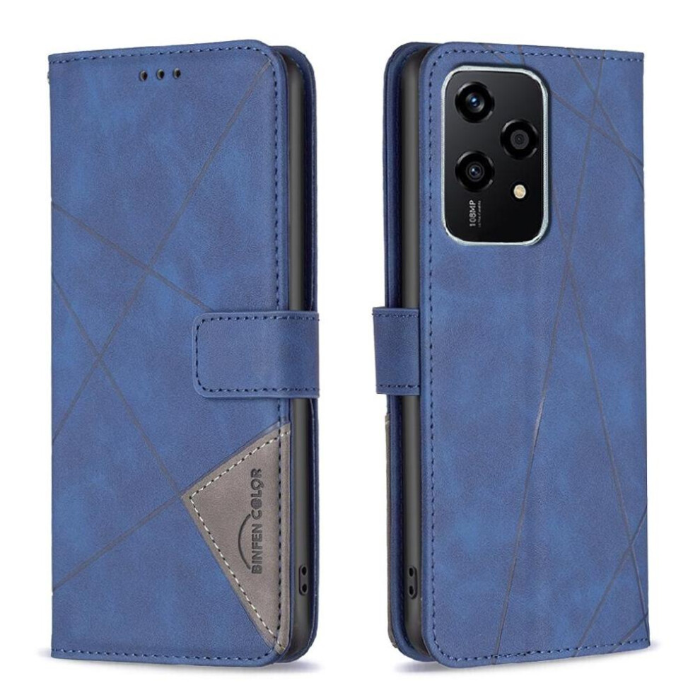 Photos - Case  Flip  for Honor 200 Lite Protective Shockproof Magnetic Card Holder Kickstand Pu Leather(Blue)