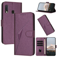 (Dark violet) Flip Case for Samsung Galaxy A20e Flip Protective Mobile Phone Anti-fall with Card Slots with Kickstand Function Premium Pu Leather