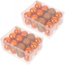 Orange plastic Christmas tree decorations, 4 cm - 48 Christmas pendants