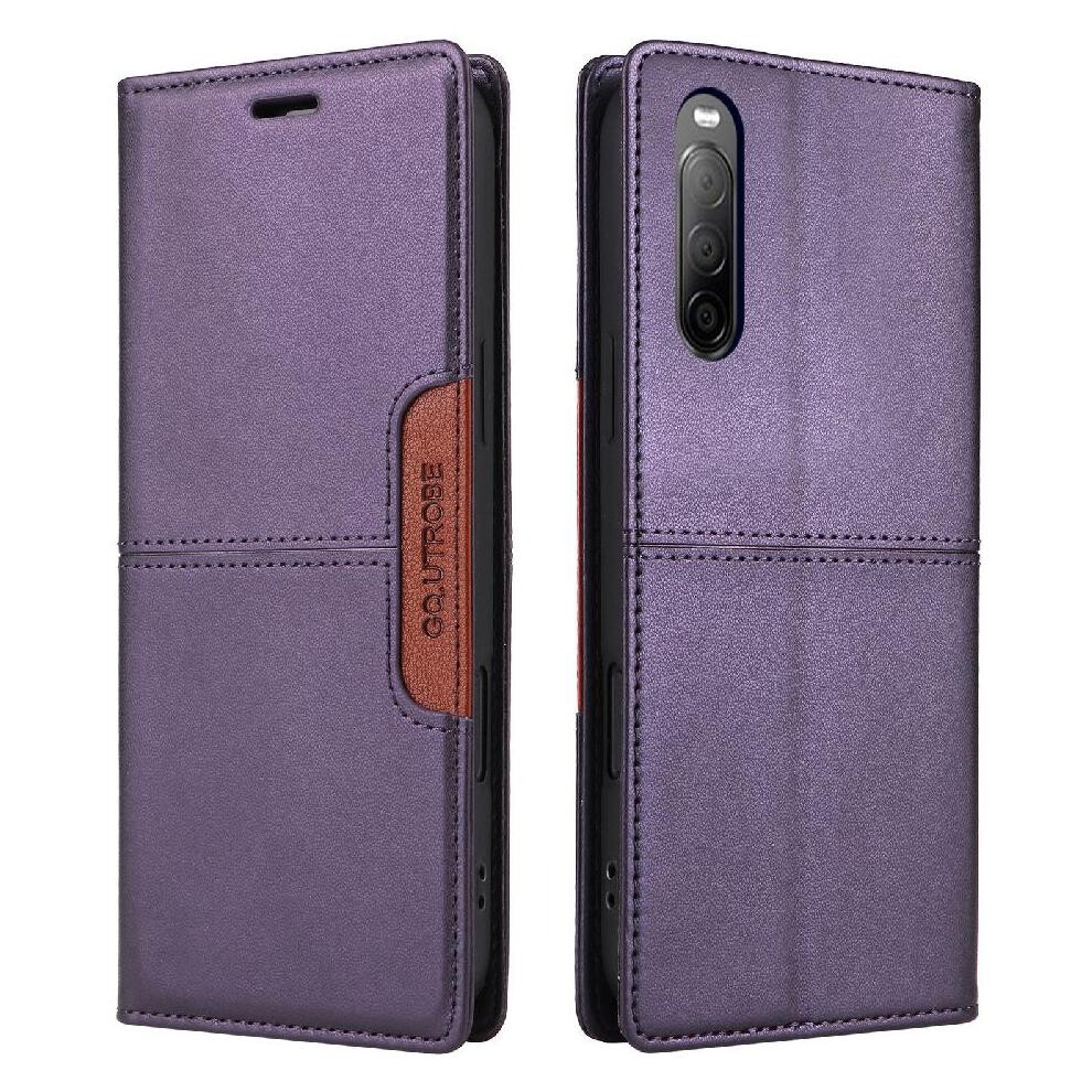 (Purple) Flip Case For Sony Xperia 10 Ii Rfid Blocking Shockproof Wallet Flip Cover Purple 764563502776