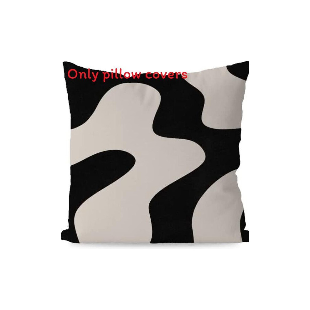 (45x45cm Linen4) Geometric Linen Abstract Pillow Cover Modern Home Decor For Room Office Living