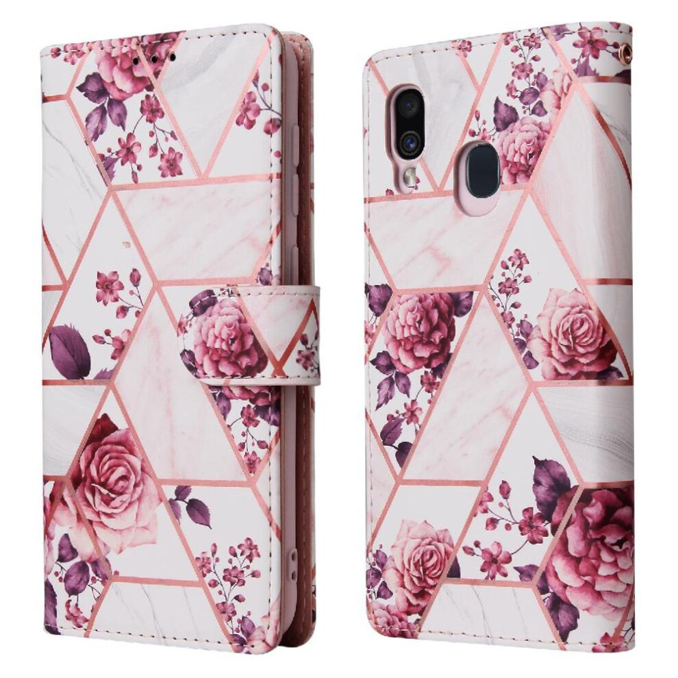 (Rose ) Wallet Case For Samsung Galaxy A20e Wrist Strap Magnetic Closure Wallet Case Kickstand Pu Leather Red 764563502929