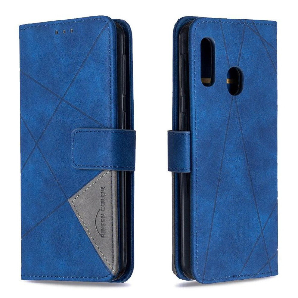 (Blue) Flip Case For Samsung Galaxy A20e Card Holder Kickstand Magnetic Protective Pu Leather Shockproof Blue 764563503148