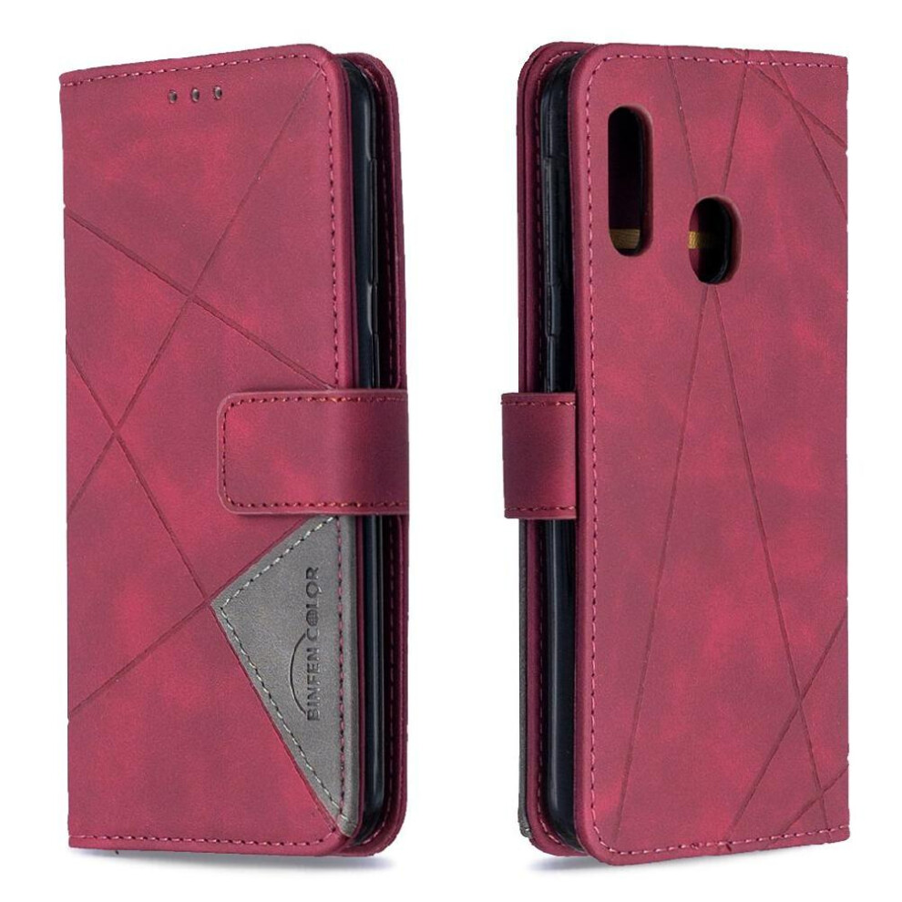 (Red) Flip Case For Samsung Galaxy A20e Card Holder Kickstand Magnetic Protective Pu Leather Shockproof Red 764563503155