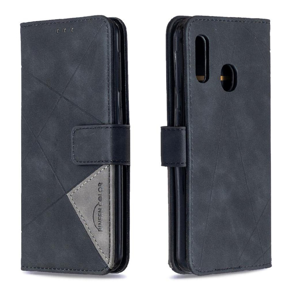 (Black) Flip Case For Samsung Galaxy A20e Card Holder Kickstand Magnetic Protective Pu Leather Shockproof Black 764563503124