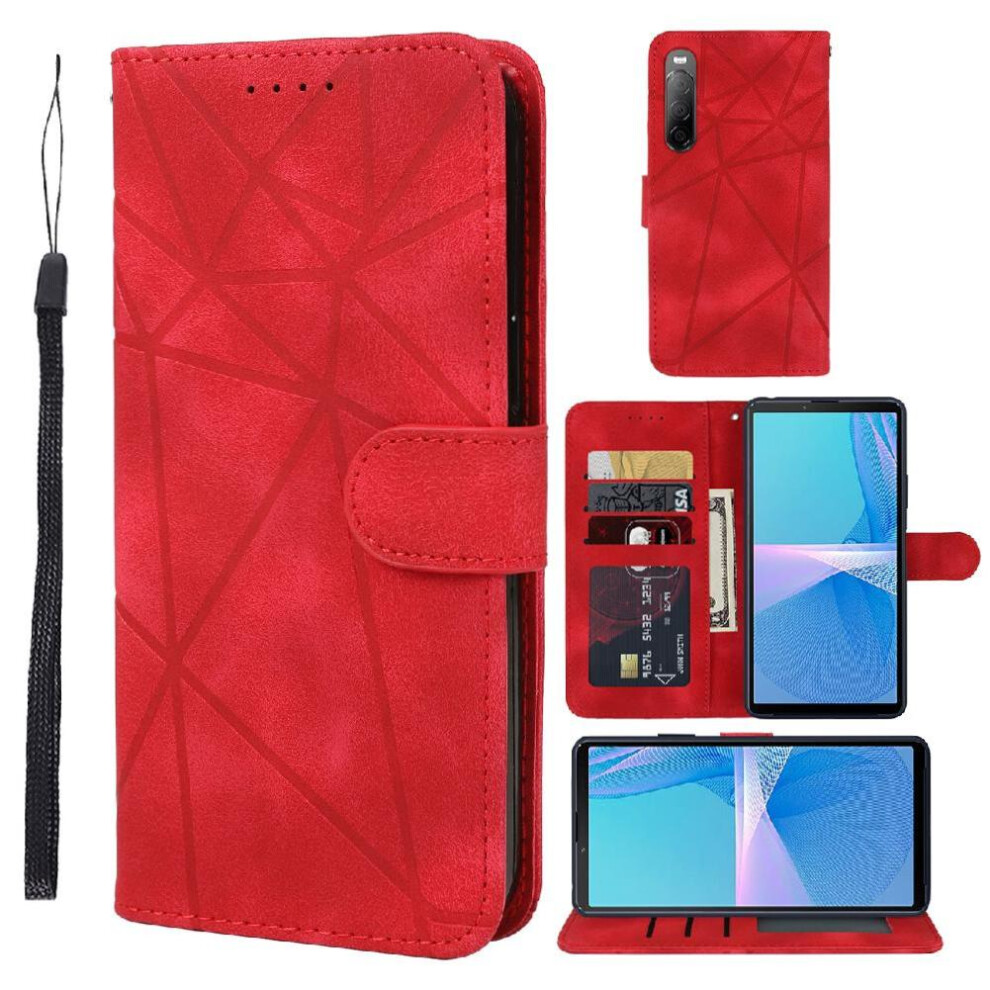 (Red) Flip Case For Sony Xperia 10 Iii Unisex Card Slot Flip Stand Red 764563503292