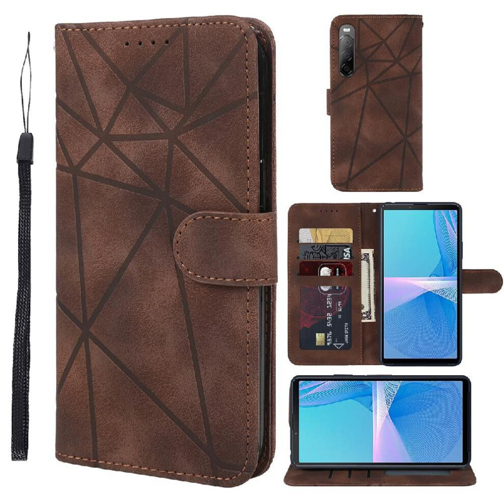 (Brown) Flip Case For Sony Xperia 10 Iii Unisex Card Slot Flip Stand Brown 764563503339